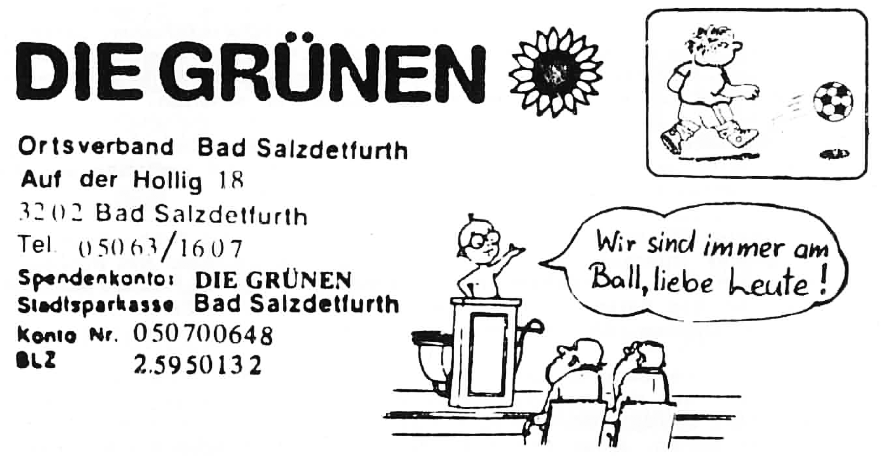 Ortsverband Bad Salzdetfurth 1984 Werbung