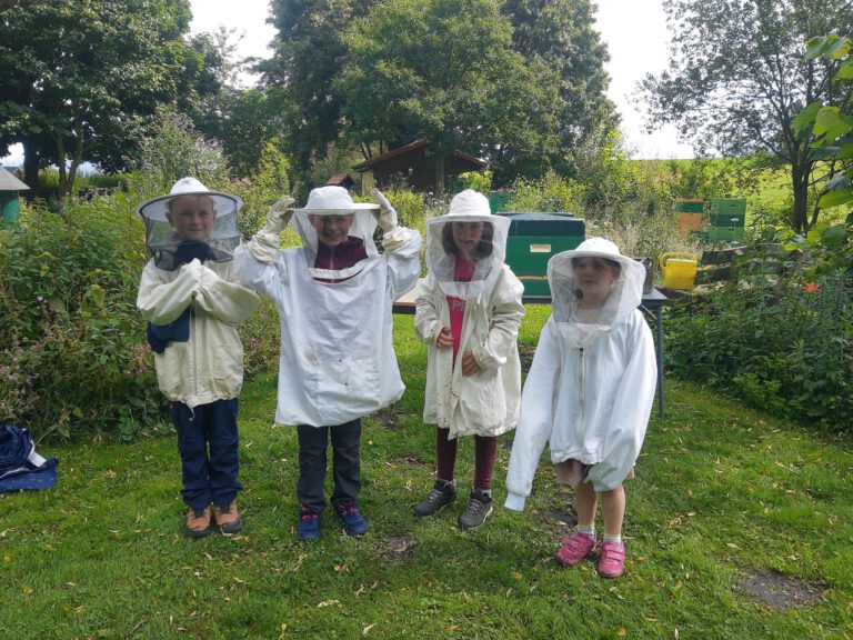 Sommerferien 2024: Besuch Bienenlehrstand bei schönstem Wetter